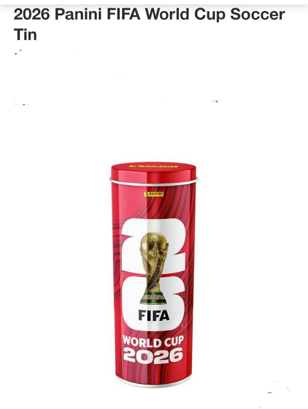 Panini Red And Gold Fifa World Cup 2026 Collectible Tin